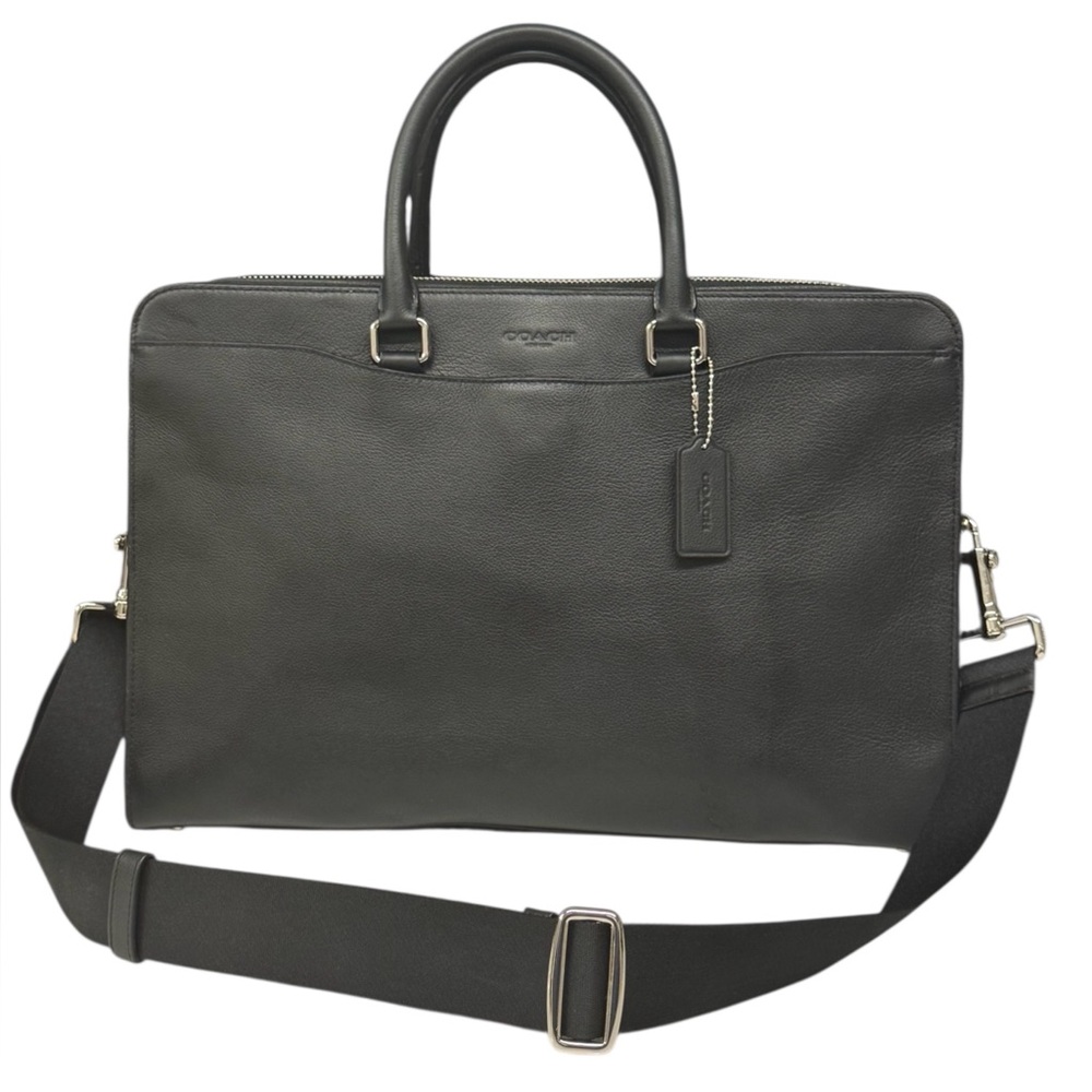 NWT COACH Beckett 2-Way Structured Black Leather Shoulder Business Briefcase New - Picture 6 of 15